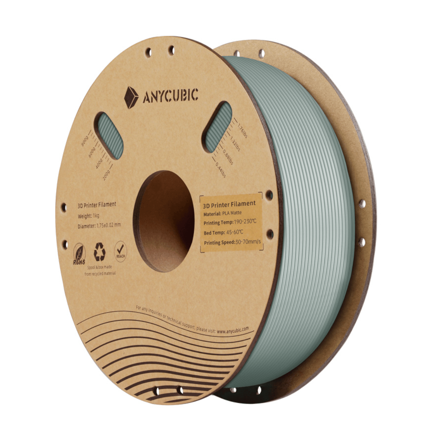 Anycubic PLA Matte Filament 1kg - Nardo Grey